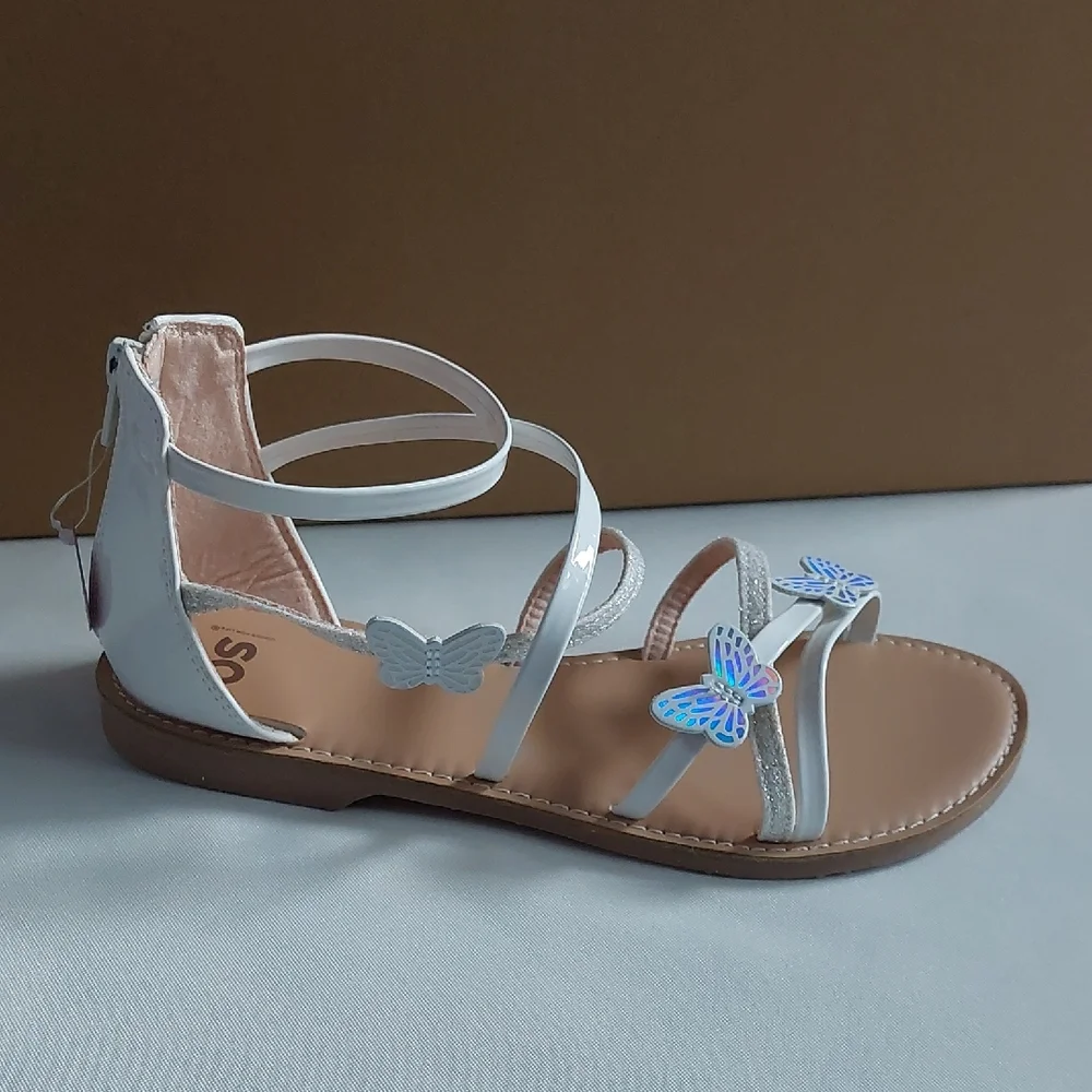 SO White and‎ Blue Butterfly Sandals Size 6
